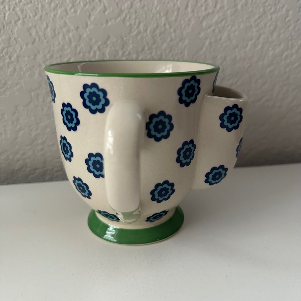 Patina Funny Mug Cream Blue Green Floral Cozy As F*ck Tea Bag Pocket Mug New - Picture 2 of 6